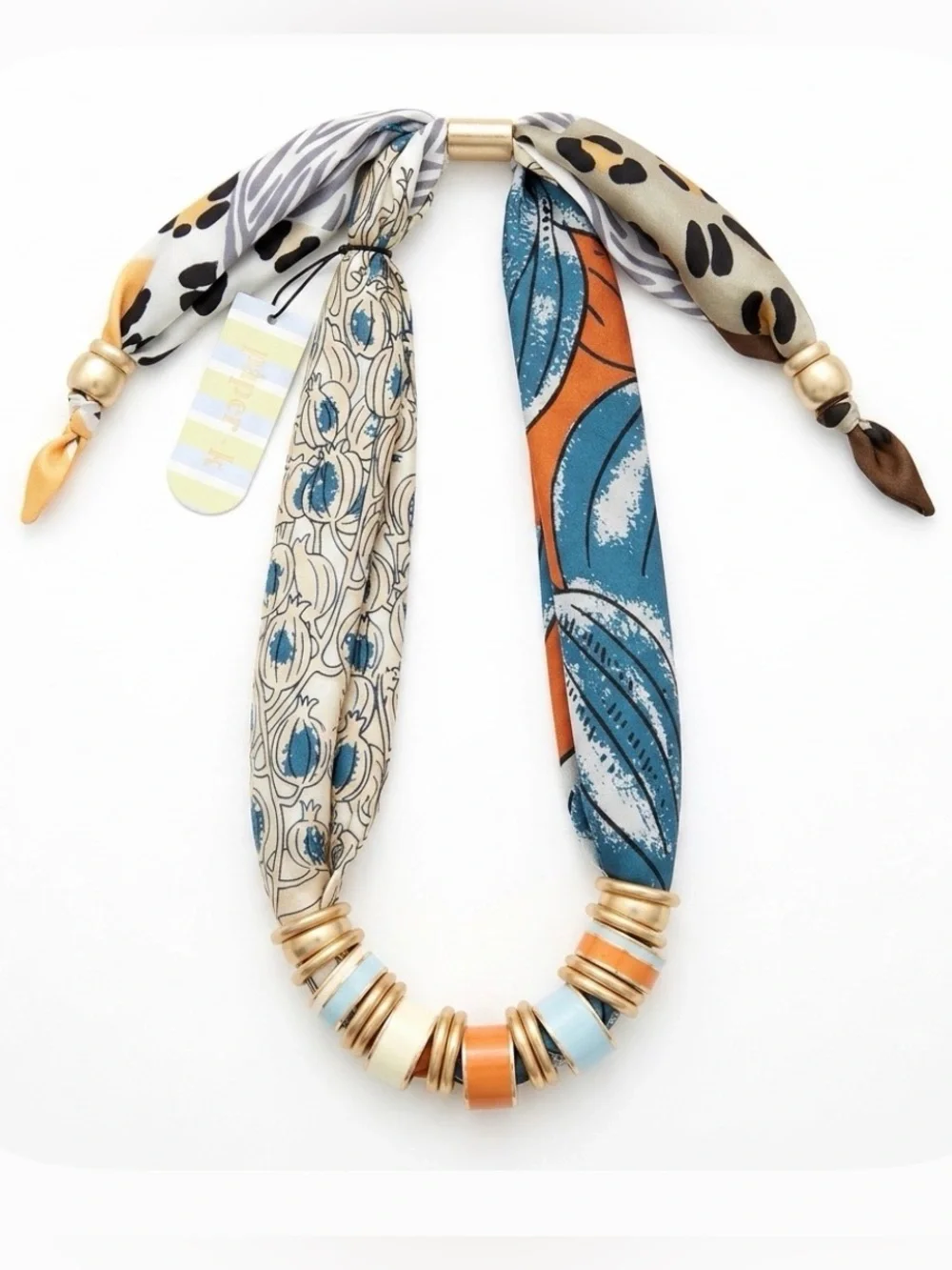 NWT ⚜️🧡💙⚜️ Piper K Adjustable Satin Scarf Necklace